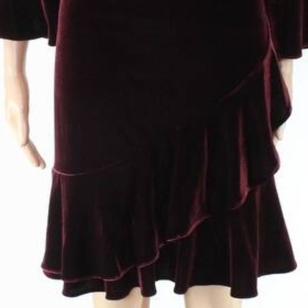 NWT Ralph Lauren burgundy velvet dress, 4 - Picture 3 of 13